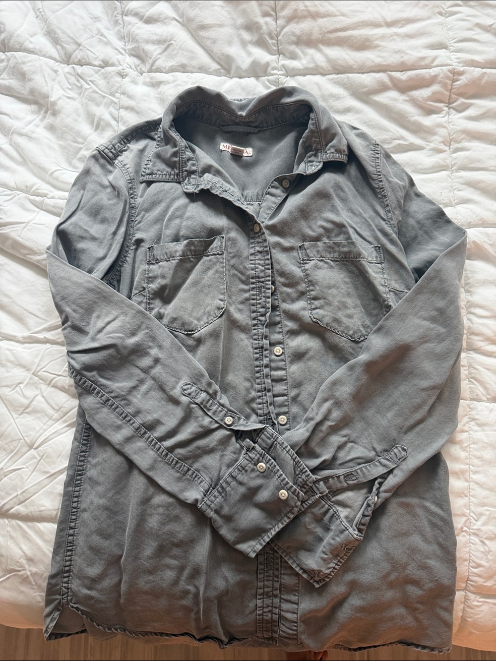 Merona Gray Button-Down Utility Shirt